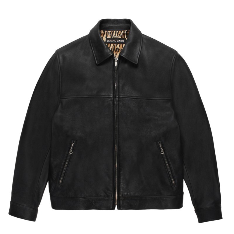 画像1: WACKO MARIA/LEATHER SINGLE RIDERS JACKET（BLACK）［レザーシングルライダースJKT-26春夏］