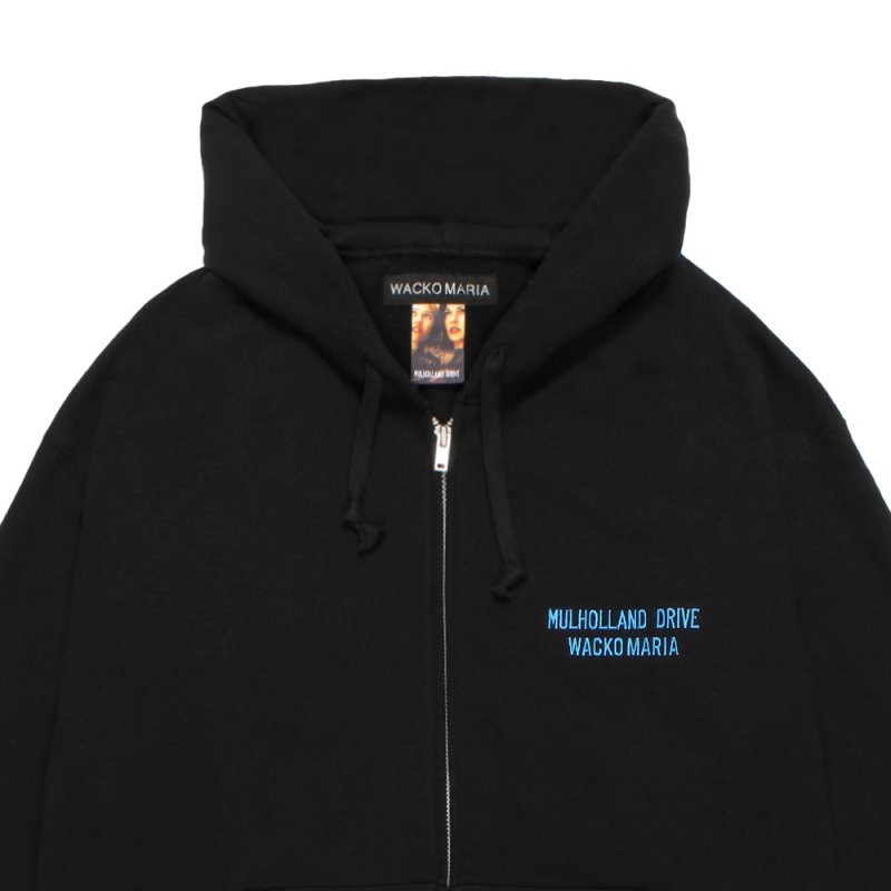 画像3: WACKO MARIA/MULHOLLAND DRIVE / HEAVY WEIGHT ZIP HOODED SWEAT SHIRT（BLACK）［ジップアップパーカー-26春夏］