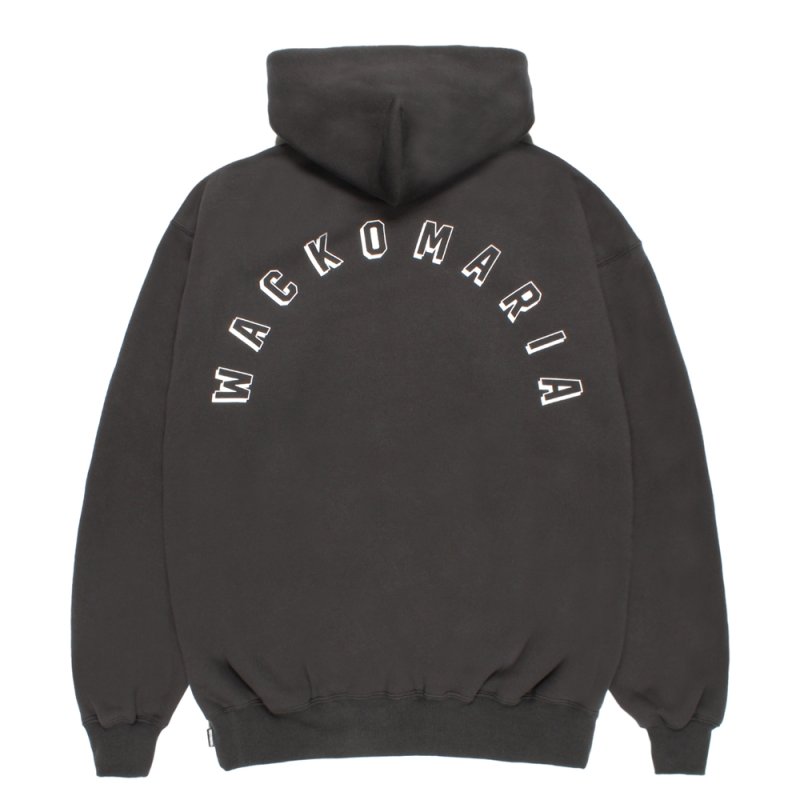 画像2: WACKO MARIA/MIDDLE WEIGHT HOODED SWEAT SHIRT（CHARCOAL）［プルオーバーパーカー-26春夏］