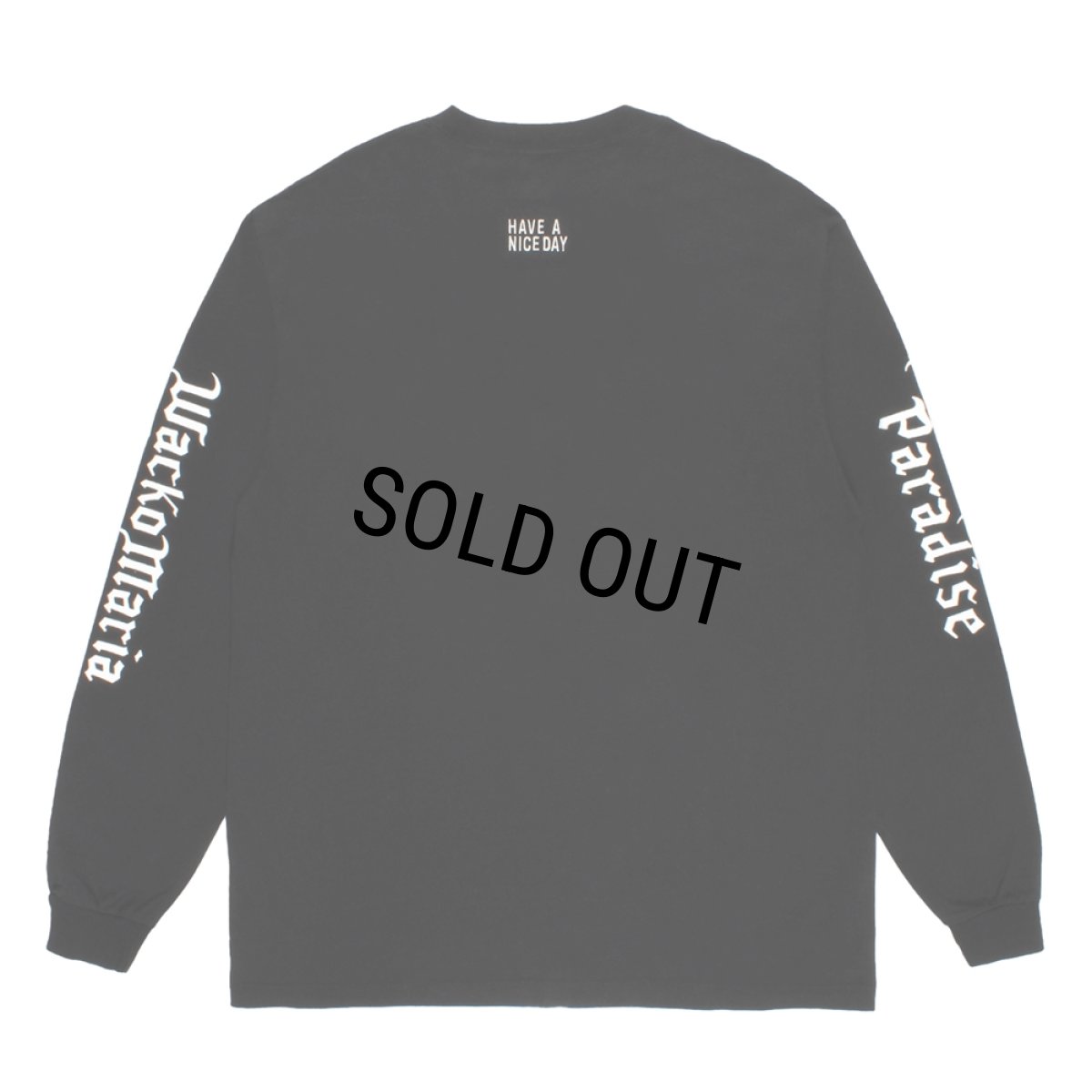 画像2: WACKO MARIA/WASHED HEAVY WEIGHT LONG SLEEVE T-SHIRT（BLACK）［プリント+刺繍長袖T-26春夏］ (2)