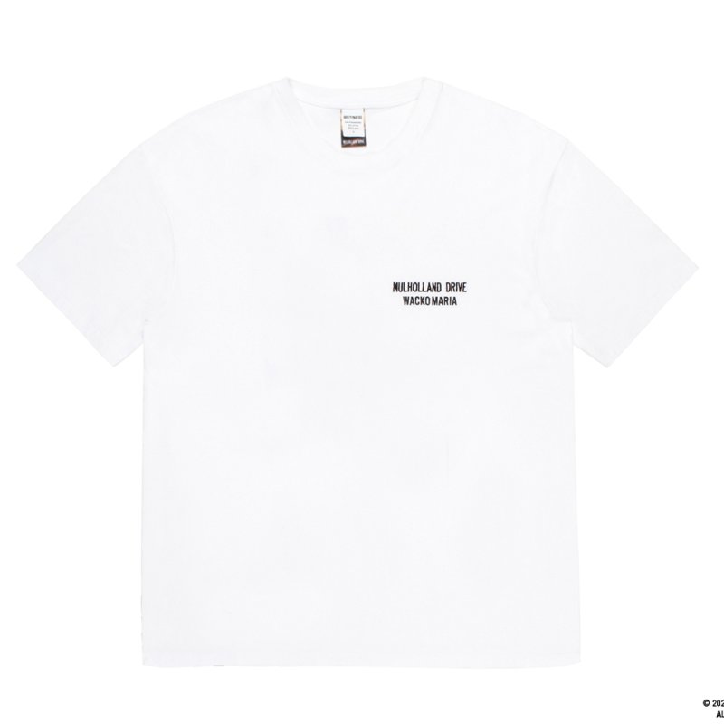 画像1: WACKO MARIA/MULHOLLAND DRIVE / WASHED HEAVY WEIGHT T-SHIRT（WHITE）［プリント+刺繍T-26春夏］