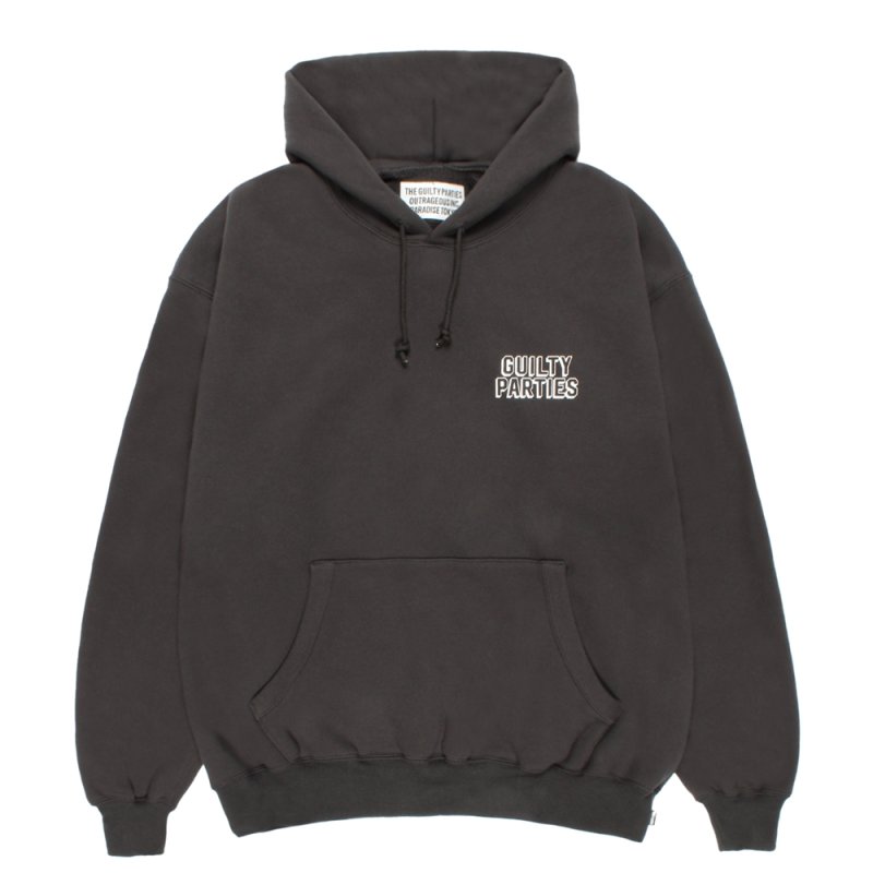 画像1: WACKO MARIA/MIDDLE WEIGHT HOODED SWEAT SHIRT（CHARCOAL）［プルオーバーパーカー-26春夏］