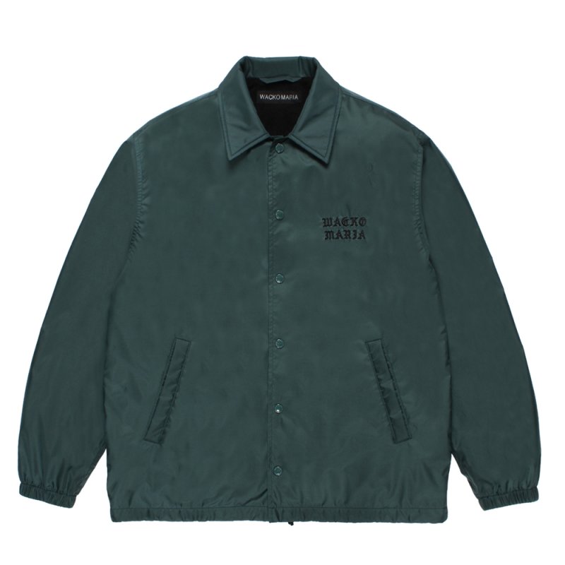 画像1: WACKO MARIA/COACH JACKET（GREEN）［コーチJKT-26春夏］