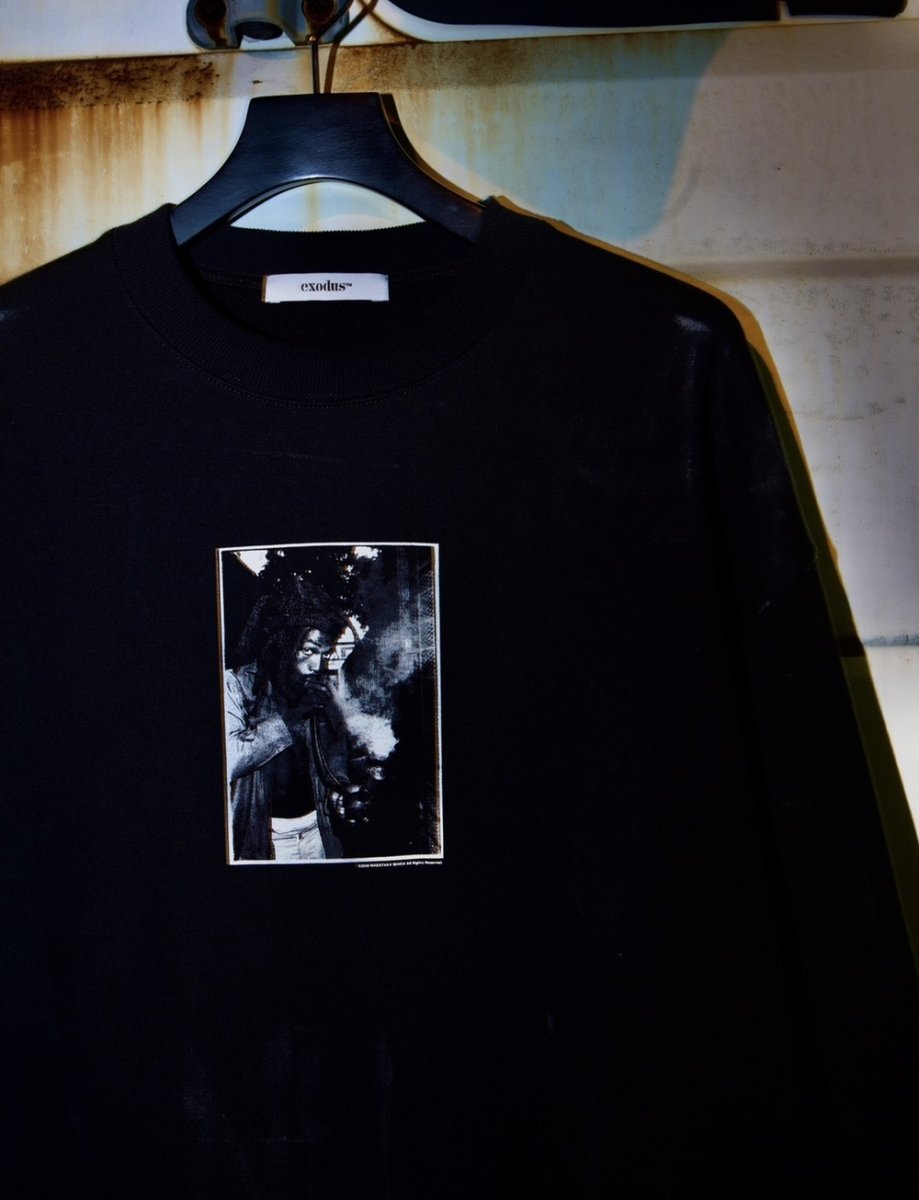 画像4: exodus brand/MASATAKA ISHIDA  JAMAICA 1982 SWEAT CREW NECK TYPE-2（BLACK）［クルーネックスウェット-26春夏］ (4)
