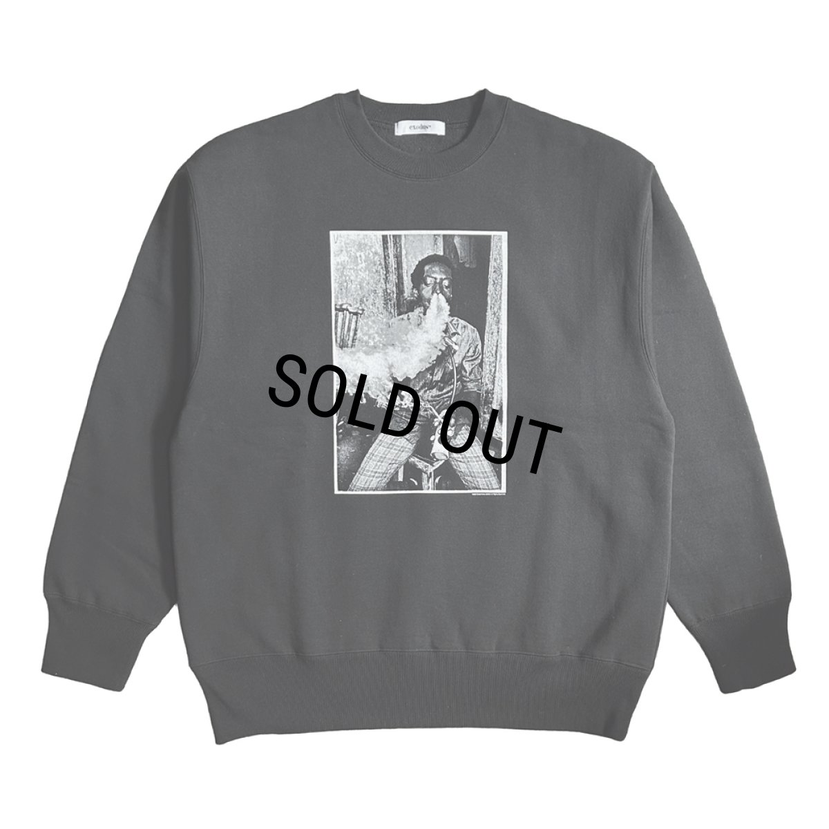 画像1: 【30%OFF】exodus brand/MASATAKA ISHIDA  JAMAICA 1982 SWEAT CREW NECK TYPE-1（BLACK）［クルーネックスウェット-26春夏］ (1)