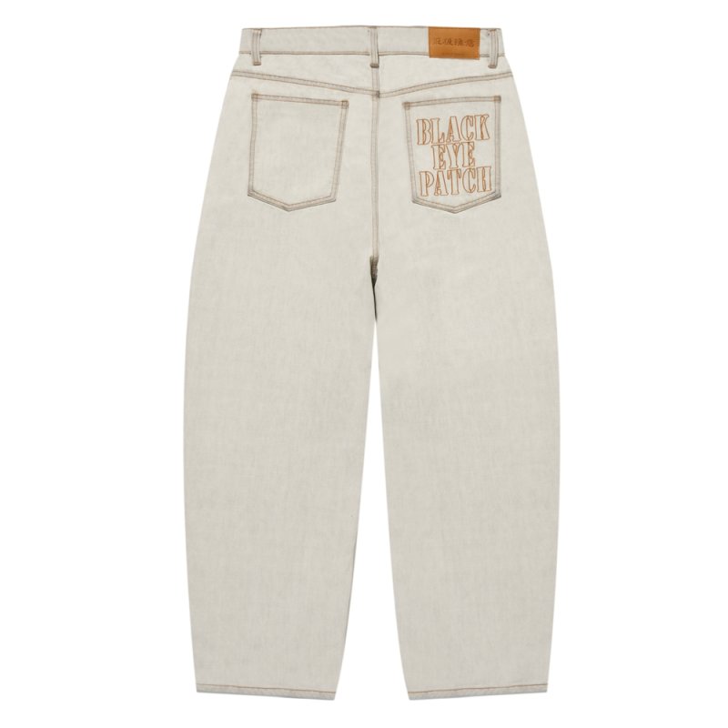 画像2: BlackEyePatch/STENCIL LOGO EXTRA BAGGY JEANS（DUST WHITE）