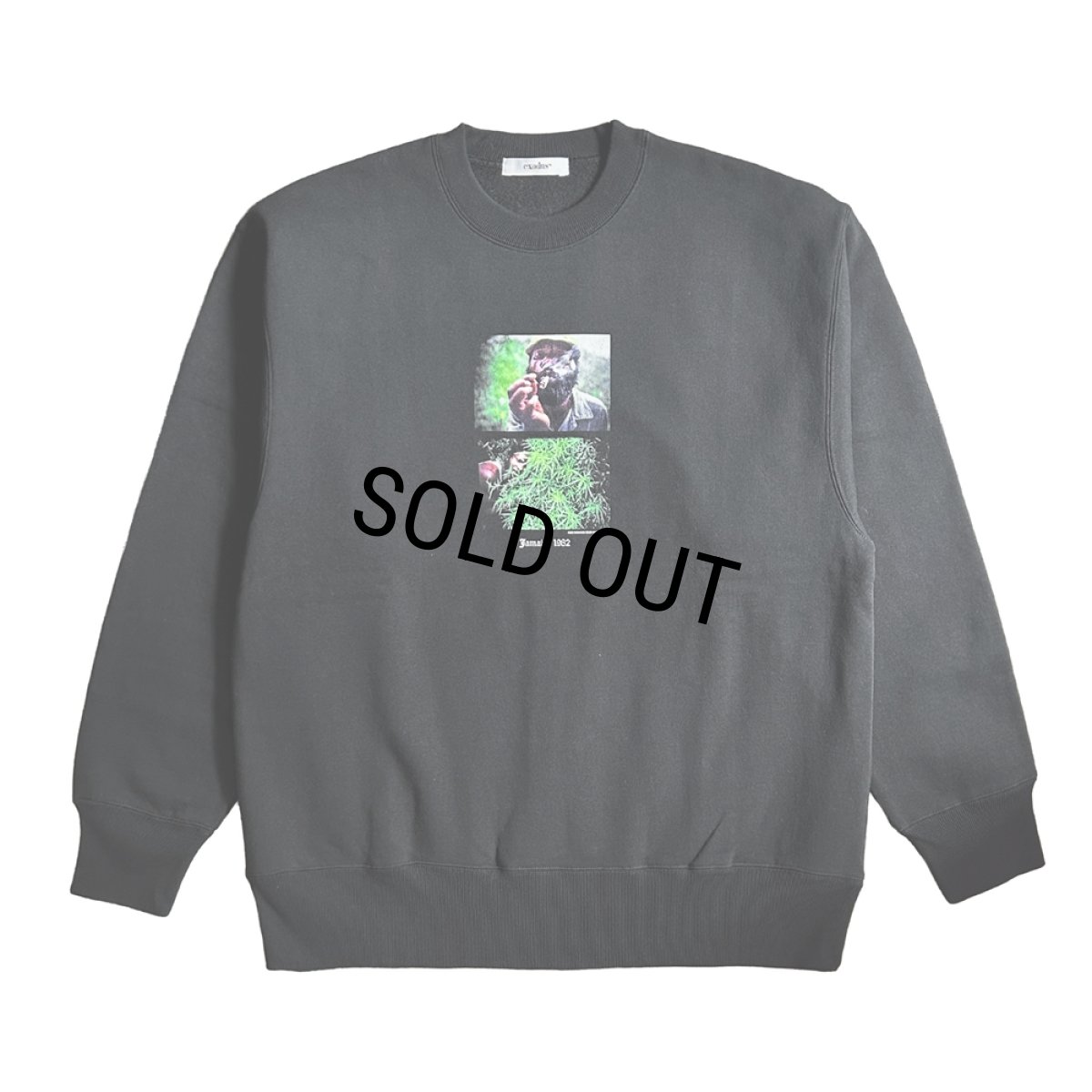 画像1: exodus brand/MASATAKA ISHIDA  JAMAICA 1982 SWEAT CREW NECK TYPE-3（BLACK）［クルーネックスウェット-26春夏］ (1)