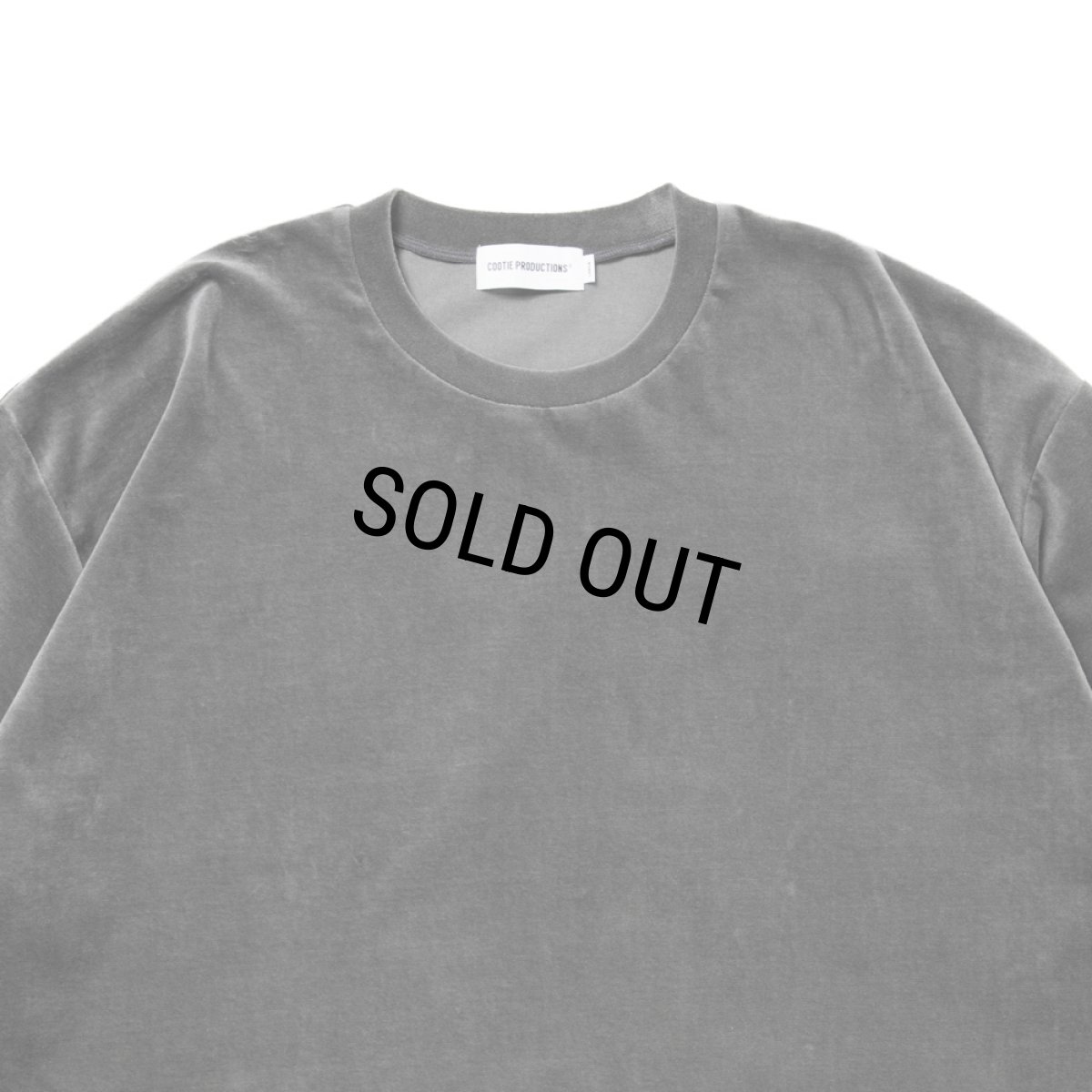 画像2: COOTIE PRODUCTIONS/Velour L/S Tee（Gray）［ベロア長袖T-26春夏］ (2)