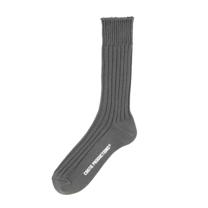 画像1: COOTIE PRODUCTIONS/Lowgauge Middle Socks（Gray）［ローゲージミドルソックス-26春夏］