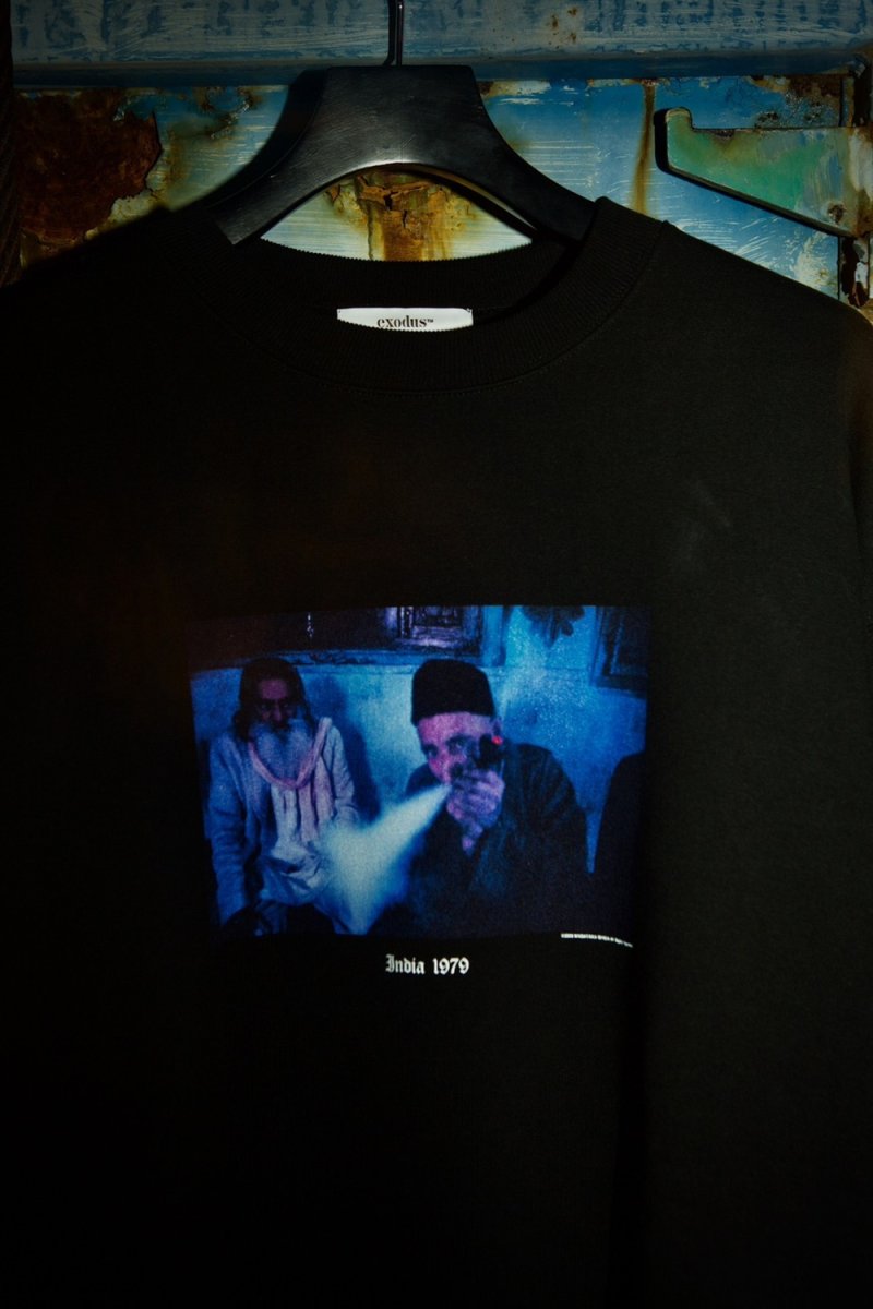 画像3: exodus brand/MASATAKA ISHIDA  INDIA 1979 SWEAT CREW NECK（BLACK）［クルーネックスウェット-26春夏］