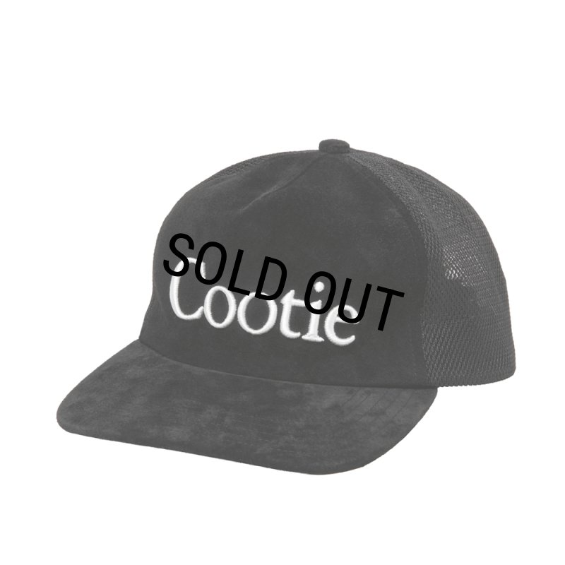 COOTIE PRODUCTIONS/Suede 5 Panel Mesh Cap（Black）［スウェード5