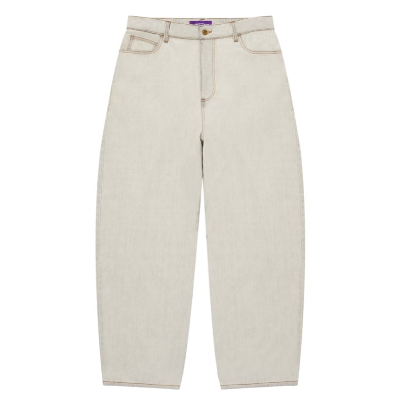 画像1: BlackEyePatch/STENCIL LOGO EXTRA BAGGY JEANS（DUST WHITE）