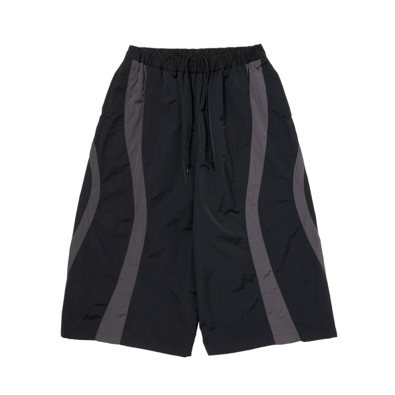 画像1: COOTIE PRODUCTIONS/Nylon Paneling Shin Cut Wide Track Pants（Black）［シンカットワイドトラックパンツ-26春夏］