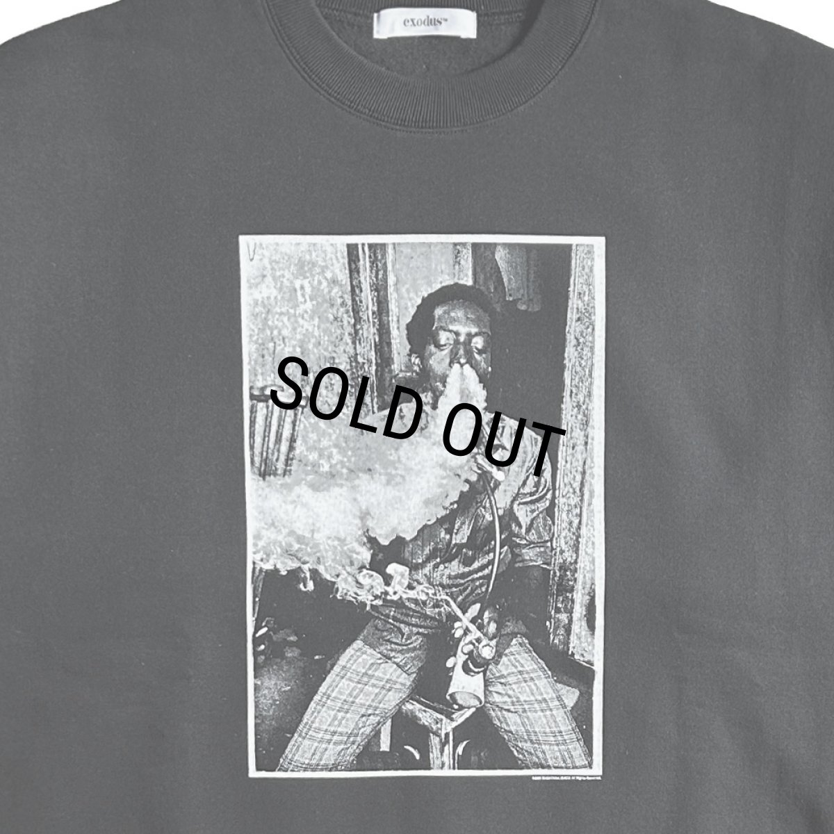画像3: 【30%OFF】exodus brand/MASATAKA ISHIDA  JAMAICA 1982 SWEAT CREW NECK TYPE-1（BLACK）［クルーネックスウェット-26春夏］ (3)