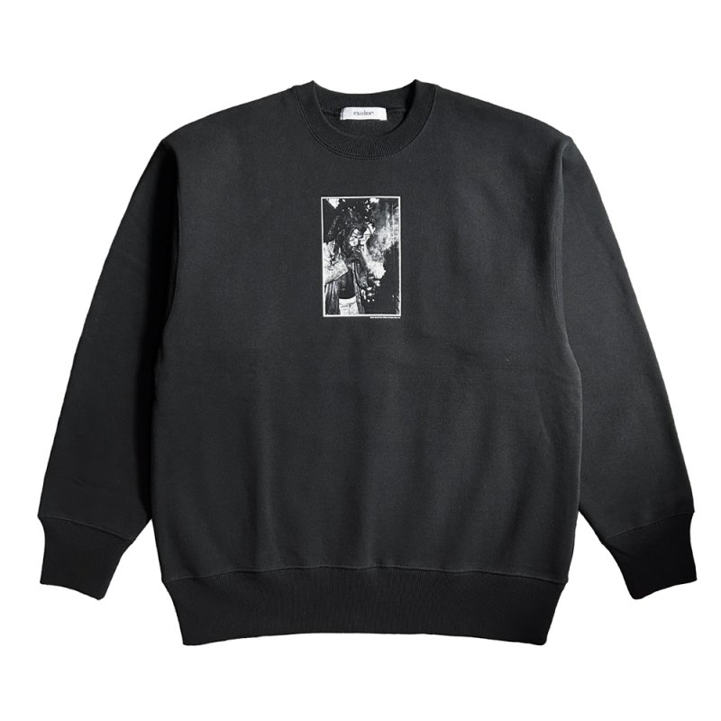 画像1: exodus brand/MASATAKA ISHIDA  JAMAICA 1982 SWEAT CREW NECK TYPE-2（BLACK）［クルーネックスウェット-26春夏］