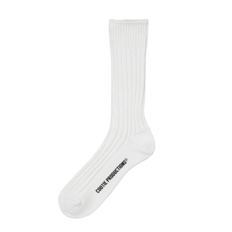 画像1: COOTIE PRODUCTIONS/Lowgauge Middle Socks（White）［ローゲージミドルソックス-26春夏］