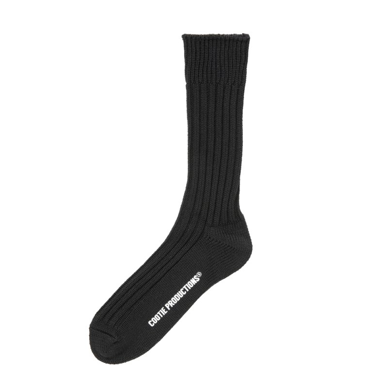 画像1: COOTIE PRODUCTIONS/Lowgauge Middle Socks（Black）［ローゲージミドルソックス-26春夏］
