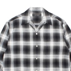 画像2: WACKO MARIA/OMBRE CHECK OPEN COLLAR SHIRT（GRAY）［オンブレチェックオープンカラーシャツ-26春夏］ (2)