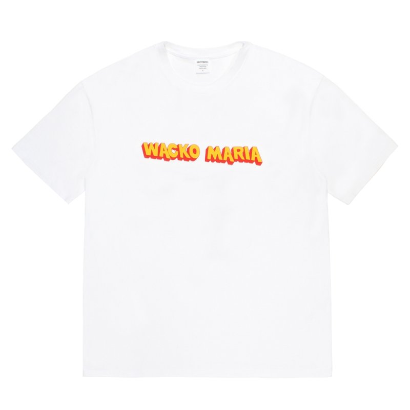 画像1: WACKO MARIA/WASHED HEAVY WEIGHT T-SHIRT（WHITE）［プリントT-26春夏］
