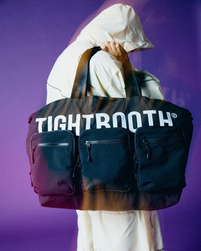 画像3: TIGHTBOOTH/TRIPLE POCKET RIPSTOP BIG TOTE（Black）［トリプルポケットビッグトート-26春夏］