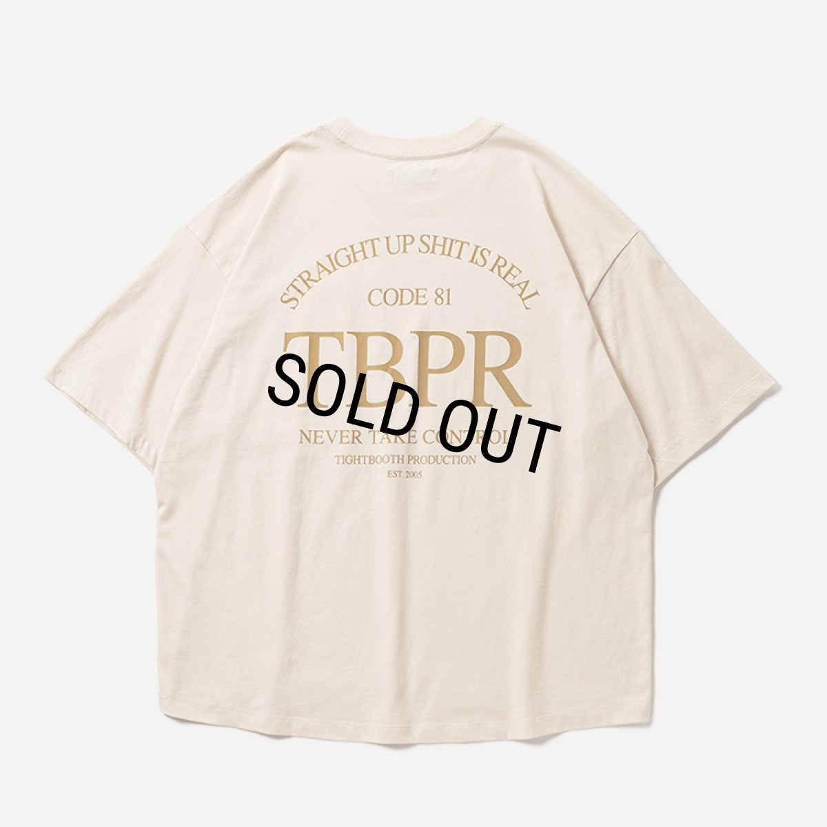画像1: 【20%OFF】TIGHTBOOTH/STRAIGHT UP S/S T-SHIRT（Cream）［ストレートアップT-26春夏］ (1)