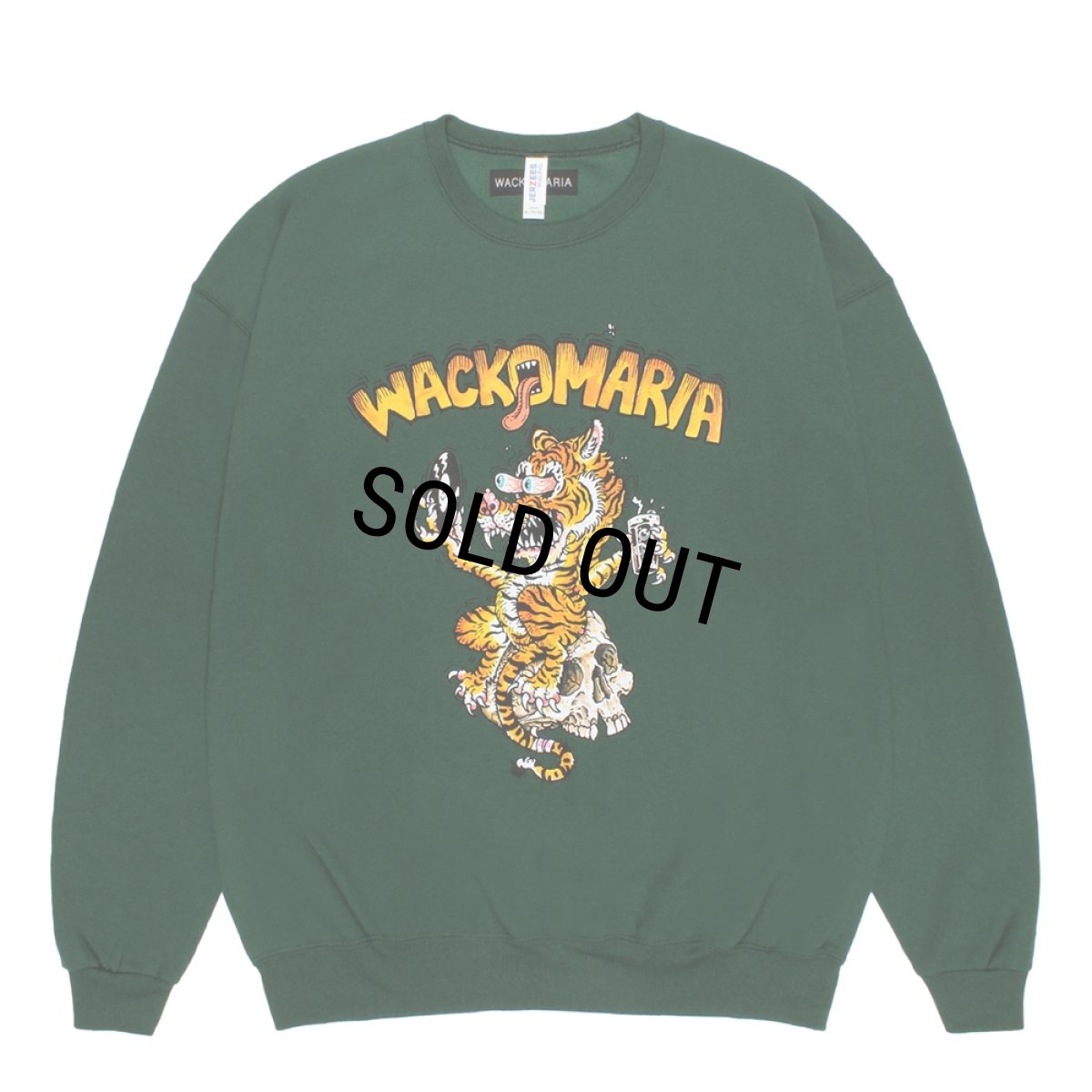 画像1: WACKO MARIA/TIM LEHI / SWEAT SHIRT（GREEN）［クルーネックスウェット-26春夏］ (1)