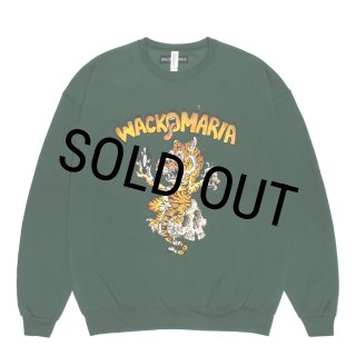 WACKO MARIA/TIM LEHI / SWEAT SHIRT（GREEN）［クルーネック