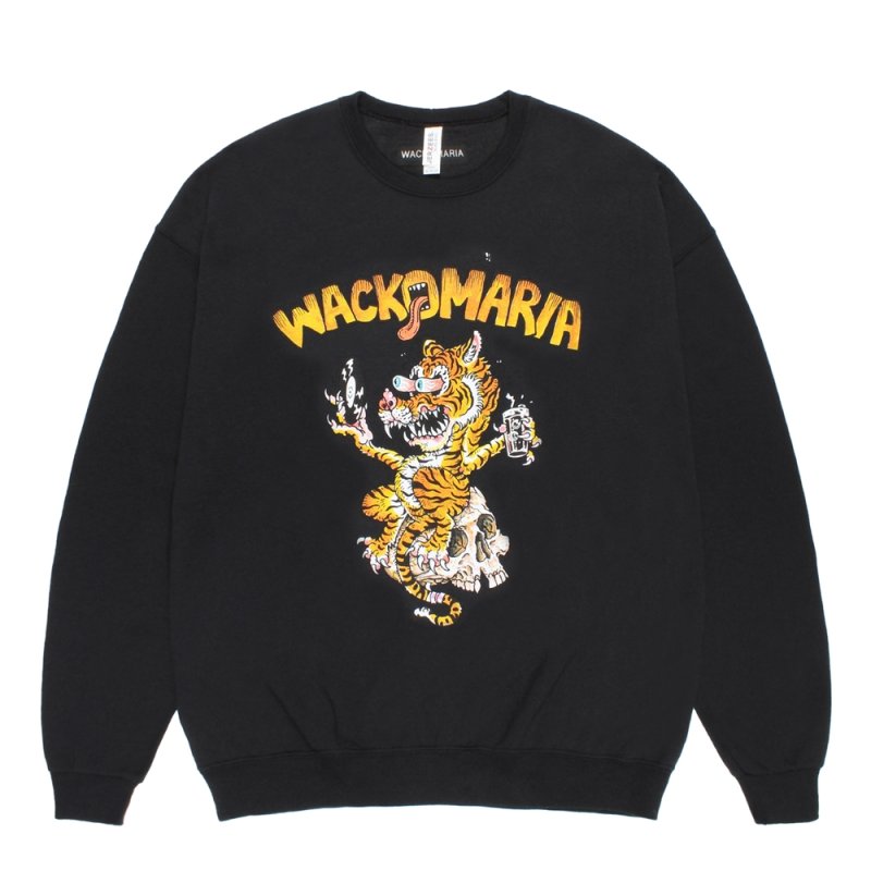 画像1: WACKO MARIA/TIM LEHI / SWEAT SHIRT（BLACK）［クルーネックスウェット-26春夏］