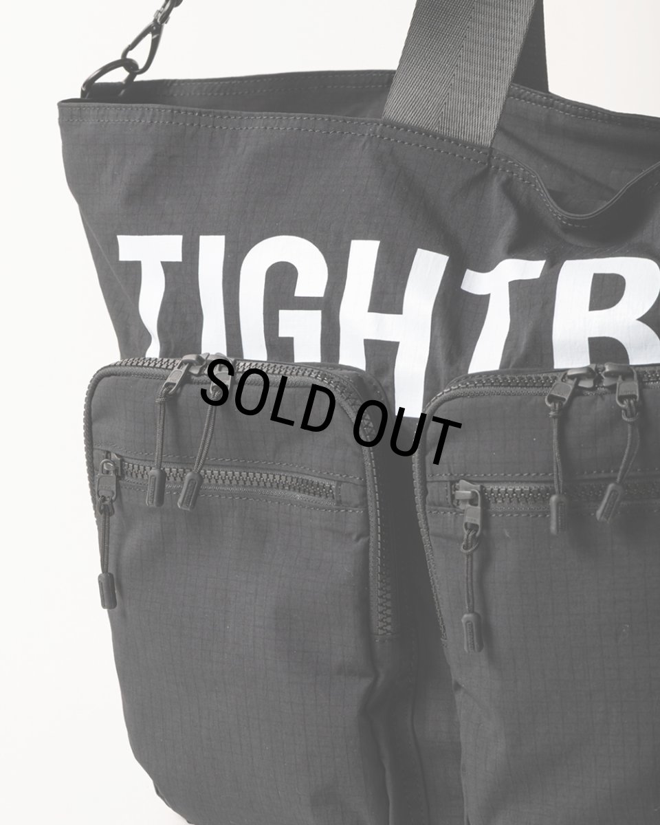 画像4: TIGHTBOOTH/TRIPLE POCKET RIPSTOP BIG TOTE（Black）［トリプルポケットビッグトート-26春夏］ (4)