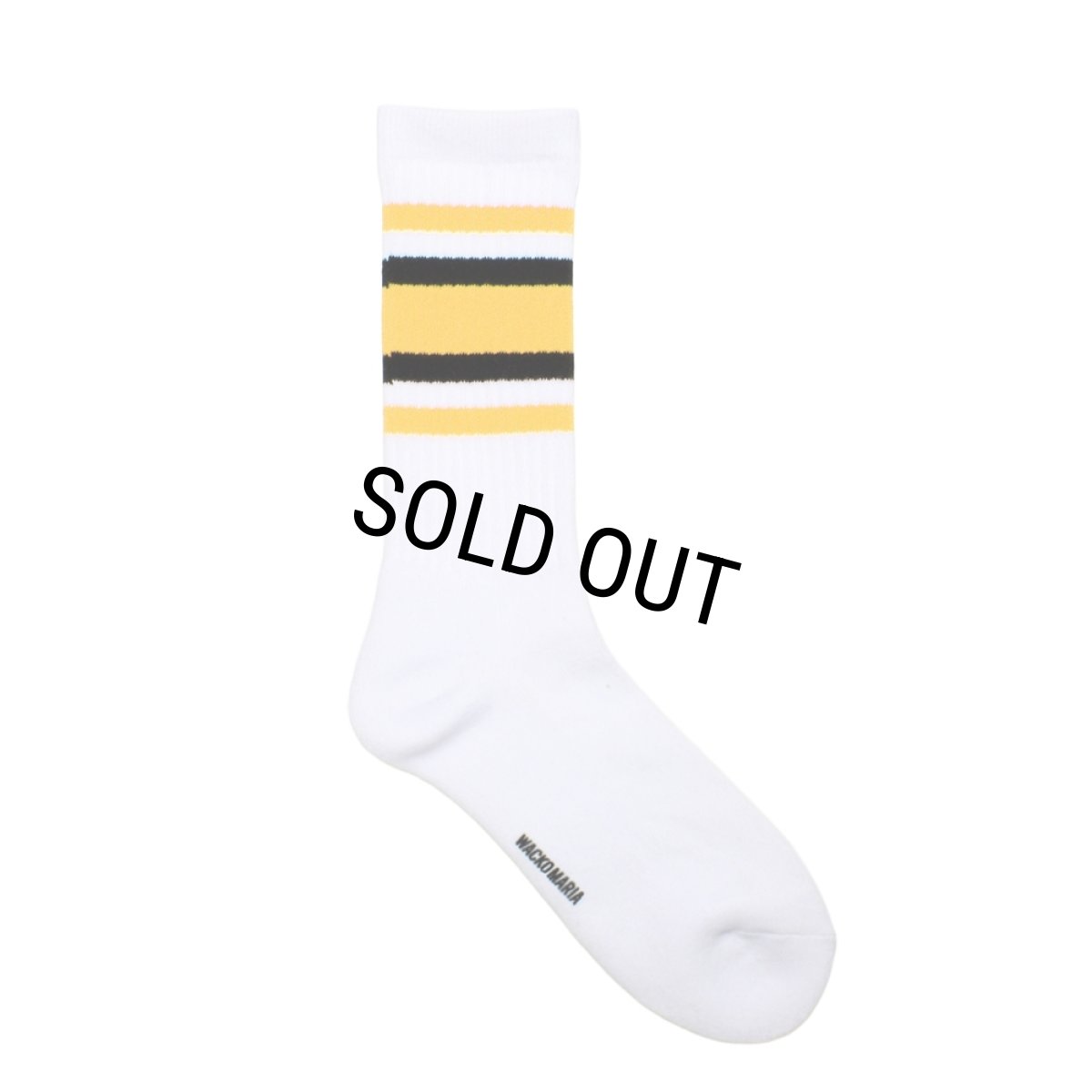 画像1: WACKO MARIA/SPORTS SOCKS（WHITE/YELLOW）［スポーツソックス-26春夏］ (1)