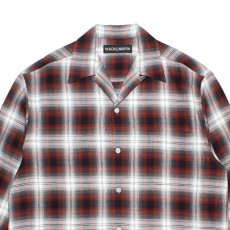 画像2: WACKO MARIA/OMBRE CHECK OPEN COLLAR SHIRT（BROWN）［オンブレチェックオープンカラーシャツ-26春夏］ (2)