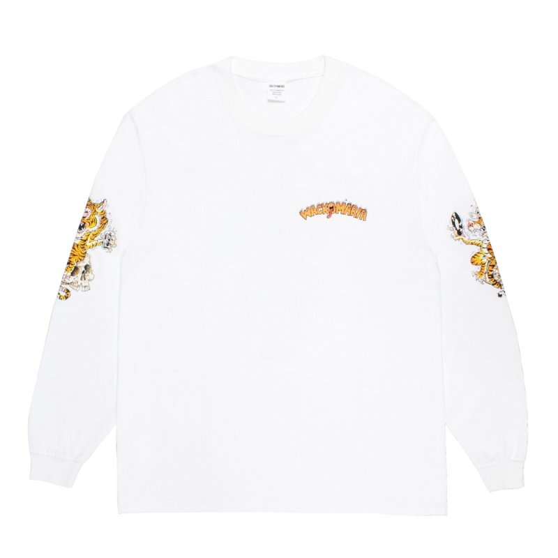 画像1: WACKO MARIA/TIM LEHI / WASHED HEAVY WEIGHT LONG SLEEVE T-SHIRT（WHITE）［プリント長袖T-26春夏］