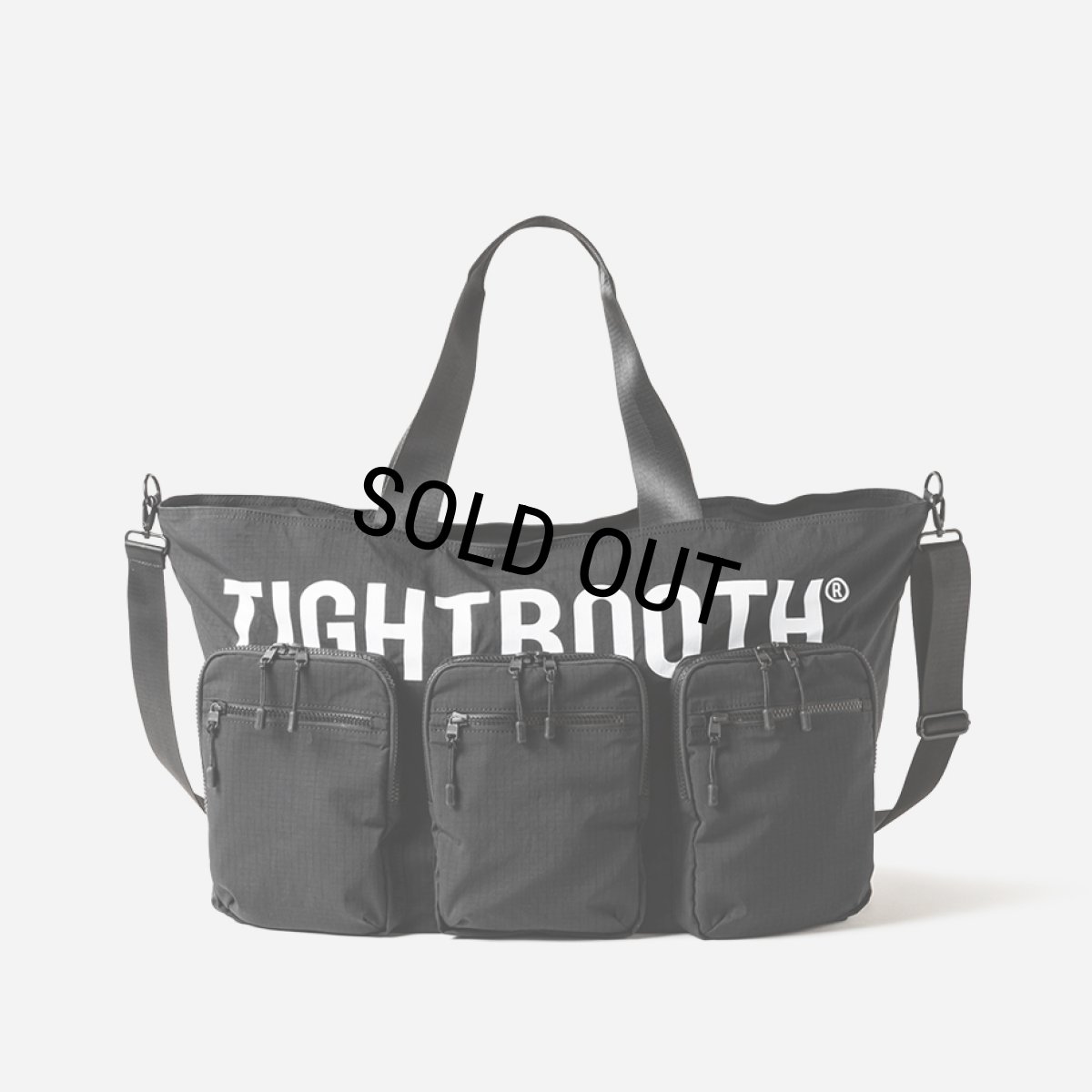 画像1: TIGHTBOOTH/TRIPLE POCKET RIPSTOP BIG TOTE（Black）［トリプルポケットビッグトート-26春夏］ (1)