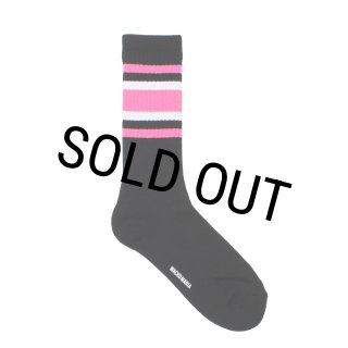 WACKO MARIA/SPORTS SOCKS（BLACK/PINK）［スポーツソックス-26春夏