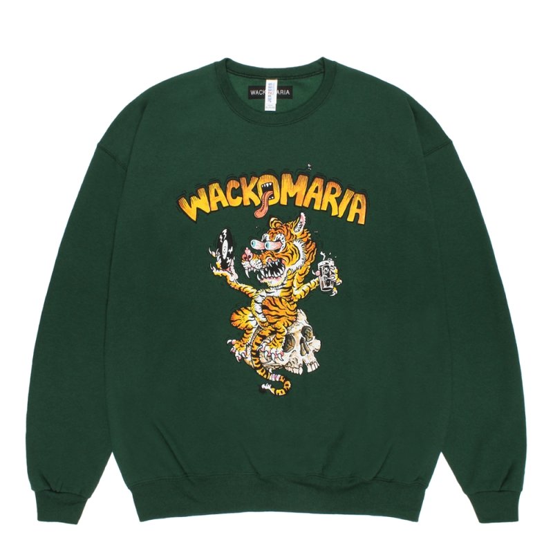 画像1: WACKO MARIA/TIM LEHI / SWEAT SHIRT（GREEN）［クルーネックスウェット-26春夏］