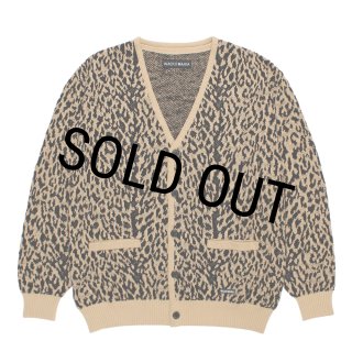 WACKO MARIA/LEOPARD JACQUARD KNIT CARDIGAN（LIGHT BROWN