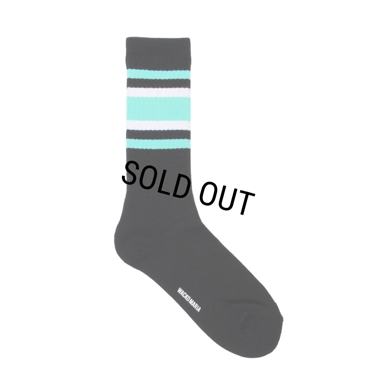 画像1: WACKO MARIA/SPORTS SOCKS（BLACK/GREEN）［スポーツソックス-26春夏］ (1)
