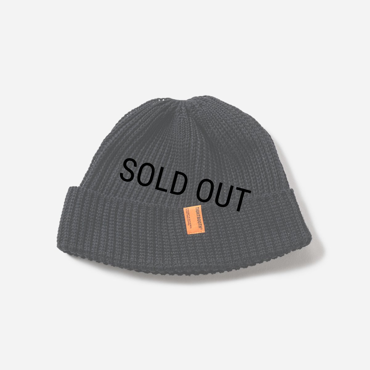 画像1: TIGHTBOOTH/TAG WATCH CAP（Black）［タグワッチキャップ-26春夏］ (1)