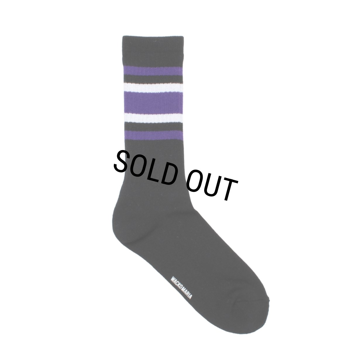 画像1: WACKO MARIA/SPORTS SOCKS（BLACK/PURPLE）［スポーツソックス-26春夏］ (1)