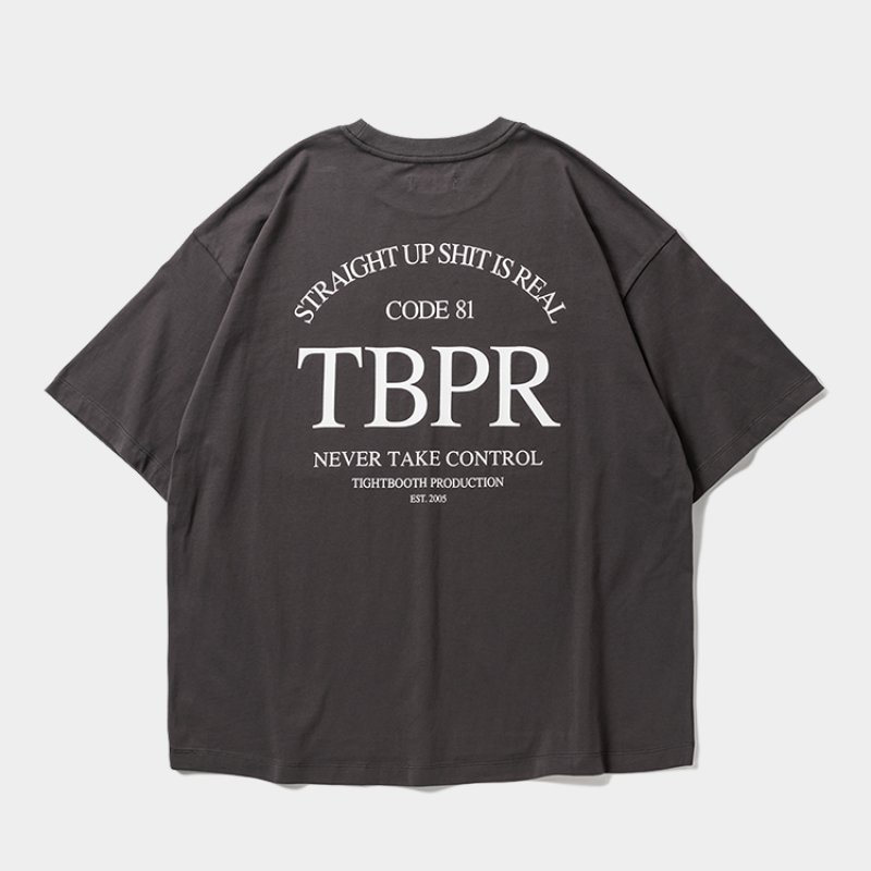 画像2: TIGHTBOOTH/STRAIGHT UP S/S T-SHIRT（Charcoal）［ストレートアップT-26春夏］