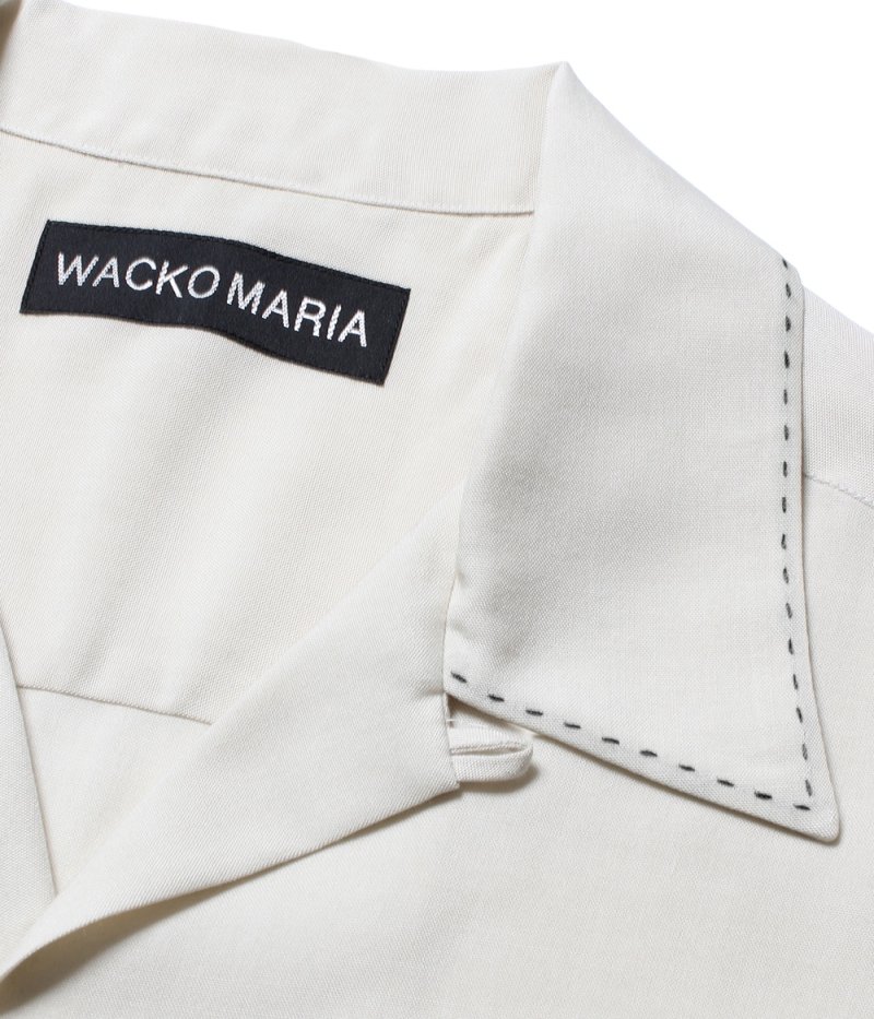 画像3: WACKO MARIA/50'S OPEN COLLAR SHIRT（IVORY）［ピンポイントステッチ50'Sオープンカラーシャツ-26春夏］
