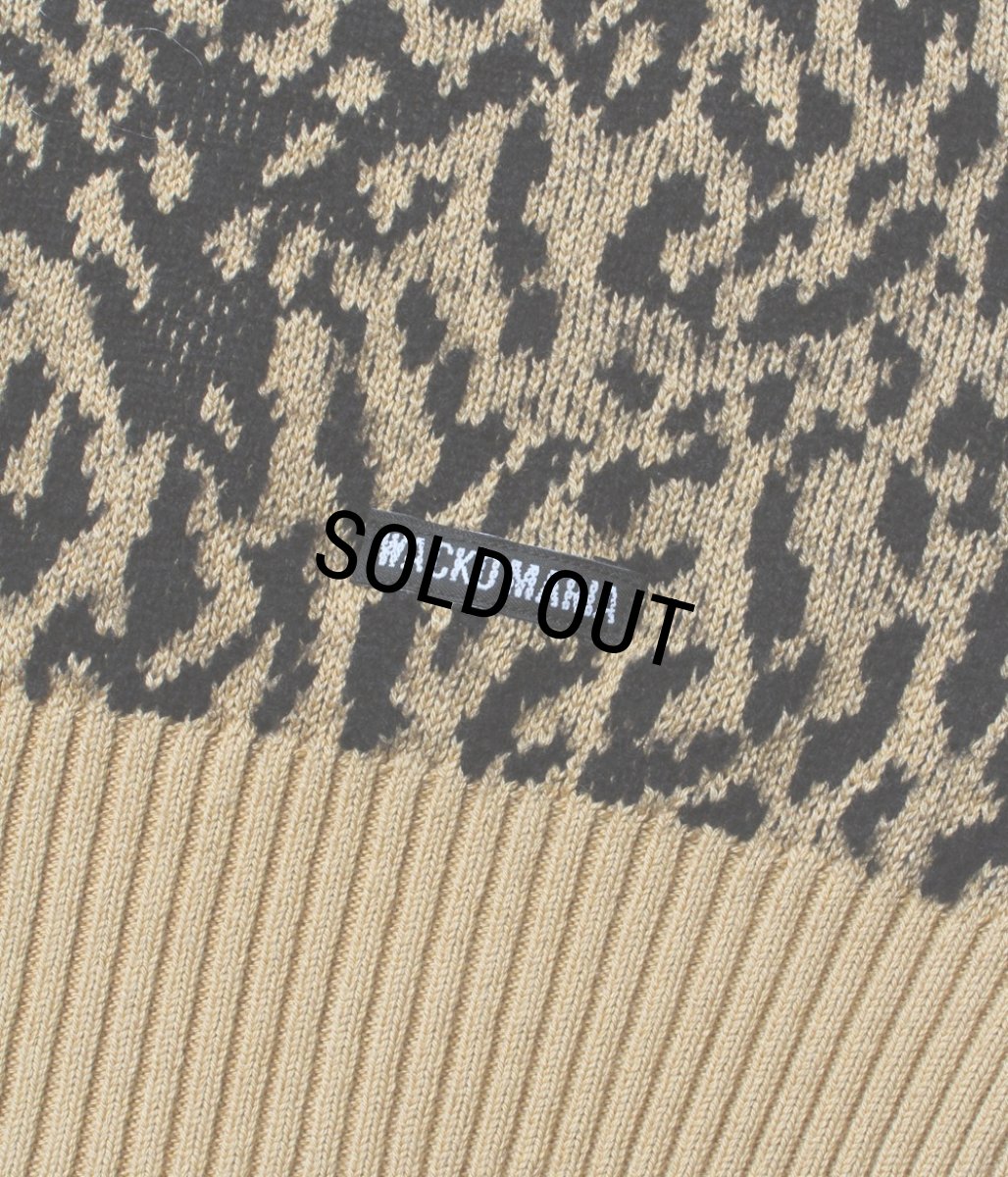 画像3: WACKO MARIA/LEOPARD JACQUARD KNIT CARDIGAN（LIGHT BROWN）［レオパードジャガードニットカーディガン-26春夏］ (3)