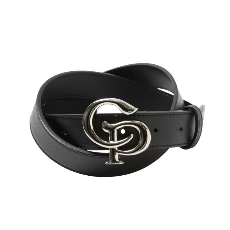 画像1: COOTIE PRODUCTIONS/Symbol Buckle Leather Belt（Black/Silver）［シンボルバックルレザーベルト-26春夏］