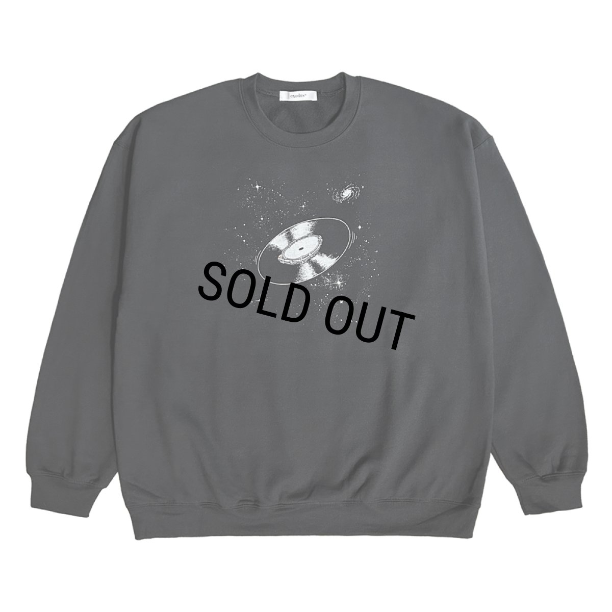 画像1: 【30%OFF】exodus brand/SPACE VINYL RECORD SWEAT CREW NECK（BLACK）［クルーネックスウェット-26春夏］ (1)