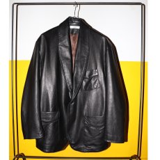 画像2: exodus brand/LEATHER SMOKING JACKET（BLACK）［レザースモーキングJKT-26春夏］ (2)