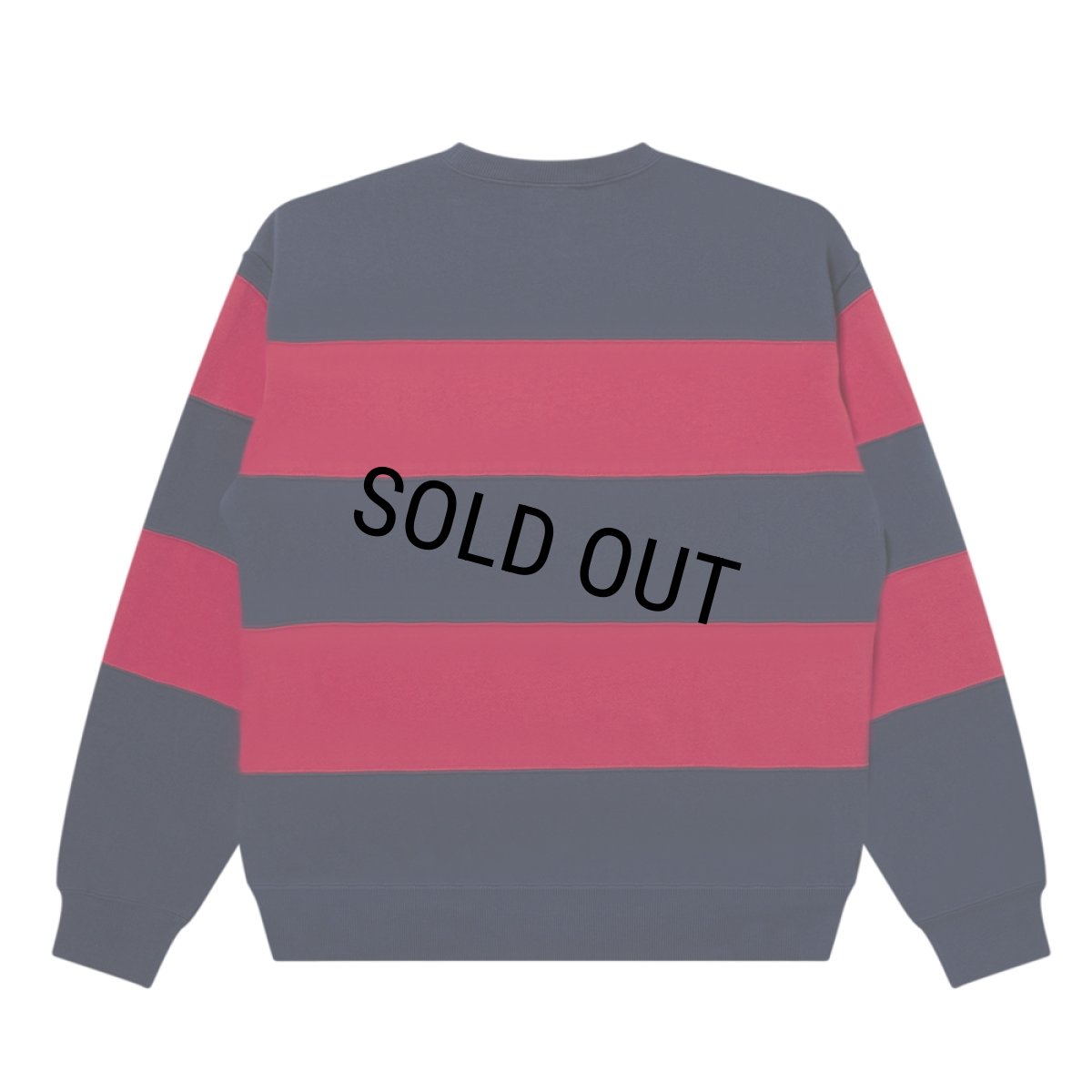 画像2: BlackEyePatch/HERALDIC COLLEGE STRIPED CREW SWEAT（NAVY/RED） (2)