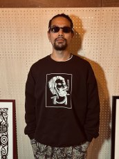 画像2: exodus brand/STONED ZIG-ZAG SWEAT CREW NECK（BLACK）［クルーネックスウェット-26春夏］ (2)
