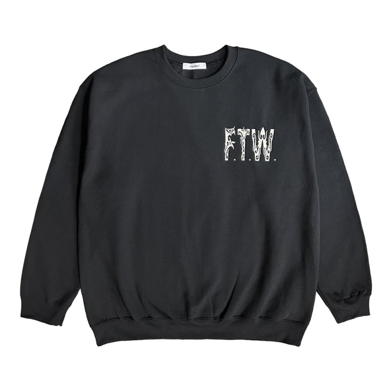 画像1: exodus brand/BORNEO F.T.W. SWEAT CREW NECK（BLACK）［クルーネックスウェット-26春夏］