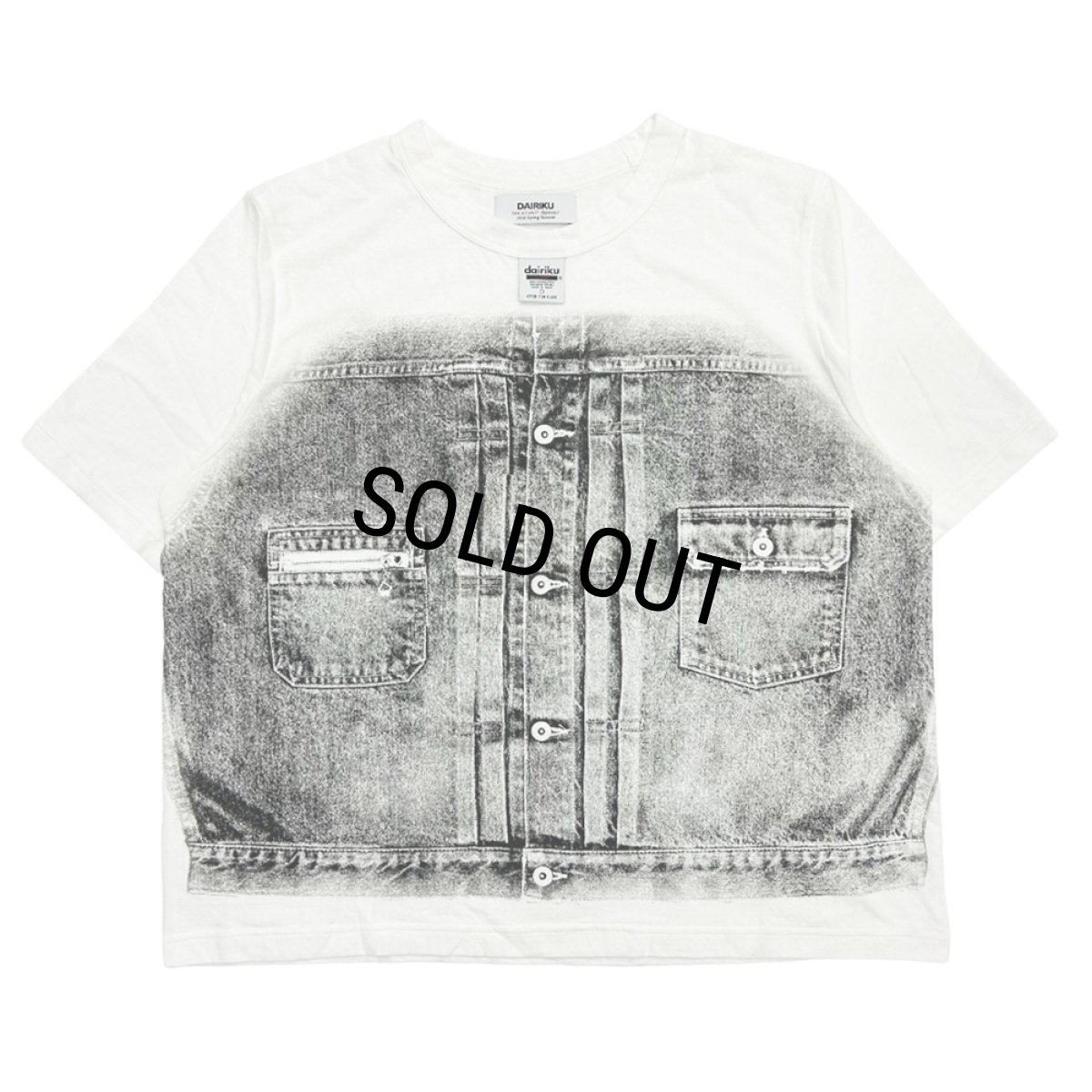 画像1: DAIRIKU/MattTransfer Print Fancy Dobby H-S Tag Tee（White）［プリントドビーT-26春夏］ (1)