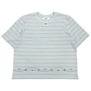 DAIRIKU/Waist Studs Border H-S Tee（Aqua）［スタッズボーダーT-26春